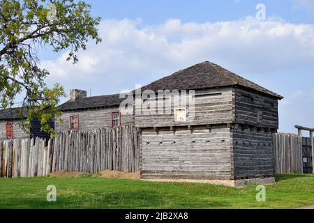 Fort Madison, Iowa, USA. Old Fort Madison, erbaut 1808, liegt am Mississippi River in der südöstlichen Ecke des Staates Iowa. Stockfoto