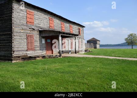 Fort Madison, Iowa, USA. Old Fort Madison, erbaut 1808, liegt am Mississippi River in der südöstlichen Ecke des Staates Iowa. Stockfoto