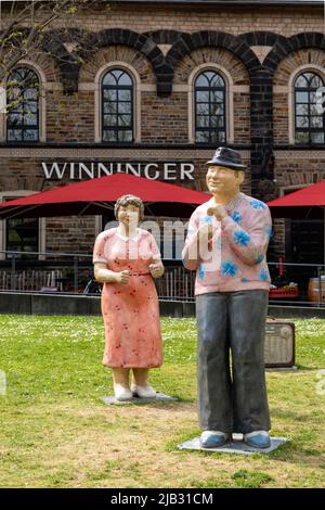 Öffentliche Kunstskulpturen in Koblenz, Deutschland Stockfoto