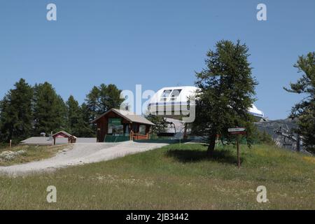 Gare de télésiège de Vars Sainte-Marie, Hautes-Alpes Stockfoto