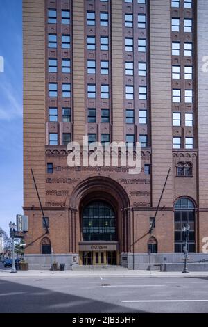 Der Boji Tower, auch bekannt als Michigan National Bank Building, Lansing, Michigan, USA Stockfoto