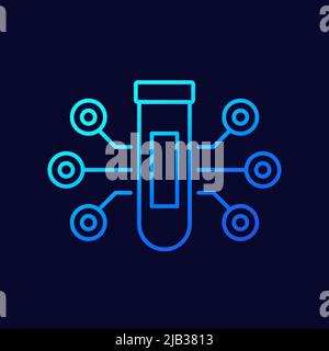 Linienvektor-Symbol für Laborprobenanalyse Stock Vektor