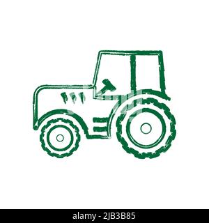 Grunge Textur Traktor Bauernhof Landwirtschaft Logo Design Vektor Illustration Stock Vektor