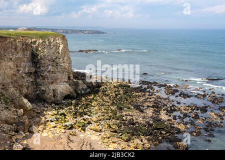 Blick auf die Küste von Leas, Marsden, South Tyneside, Großbritannien. Stockfoto