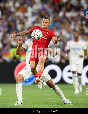 THIAGO (LFC), Action Soccer Champions League Finale 2022, FC Liverpool (LFC) - Real Madrid (Real) 0: 1, am 28.. Mai 2022 in Paris/Frankreich. Â Stockfoto