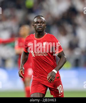 Sadio MANE (LFC) Action, Fußball Champions League Finale 2022, FC Liverpool (LFC) - Real Madrid (Real) 0: 1, am 28.. Mai 2022 in Paris/Frankreich. Â Stockfoto