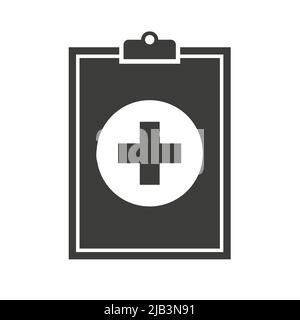Symbol für Krankenakte. Vorlage für das Design von Symbolen für die Diagnoselinie im Gesundheitswesen. Stock Vektor