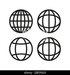 Globe Symbol .Internet Web Zeichen Symbol. Vektordarstellung auf weißem Hintergrund isoliert. Stock Vektor