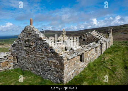 Verkommen Gebäude auf der Insel Rousay, Orkney Inseln, Schottland. Stockfoto