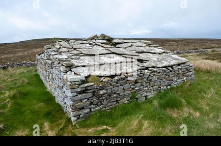 Verkommen Gebäude auf der Insel Rousay, Orkney Inseln, Schottland. Stockfoto