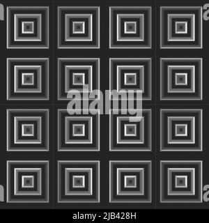 Abstract 3D geometrische Hintergrundfiguren - wiederholbare quadratische Elemente. Stockfoto