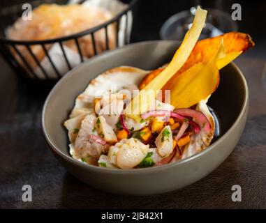 Meeresfrüchte Ceviche, typisches Gericht aus Peru Stockfoto