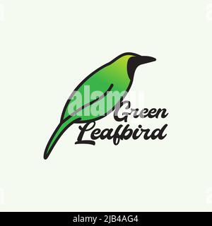 Greater Green leafbird Logo Design Vektor Grafik Symbol Illustration kreative Idee Stock Vektor
