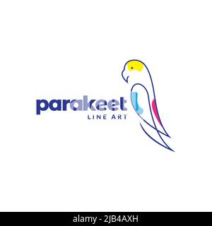 Linie Kunst abstrakt Vogel Sittich Logo Design Vektor Grafik Symbol Illustration kreative Idee Stock Vektor