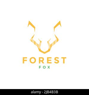 Minimalistischer Kopf Fuchs oder Wolf orange modernes Logo Design Vektor Grafik Symbol Illustration kreative Idee Stock Vektor