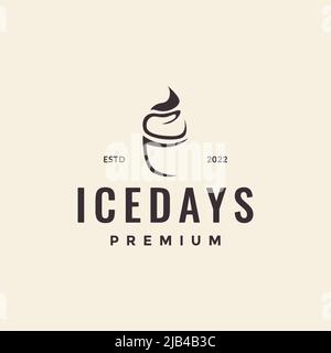 Einfache Eis Hipster Logo Design Vektor Grafik Symbol Illustration kreative Idee Stock Vektor