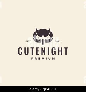 Kopf Eule einfache Hipster Logo Design Vektor Grafik Symbol Illustration kreative Idee Stock Vektor