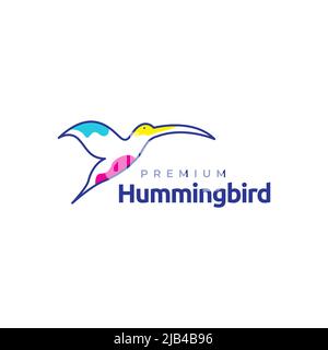 Linie fliegende Kolibri abstrakt modernes Logo Design Vektor Grafik Symbol Illustration kreative Idee Stock Vektor
