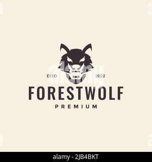 Kopf Wolf Scher Hipster Logo Design Vektor Grafik Symbol Illustration kreative Idee Stock Vektor