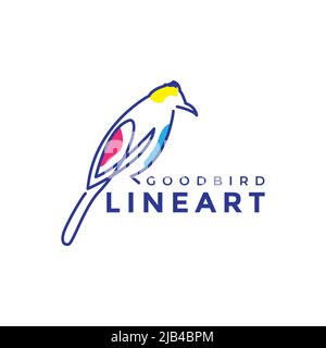 Kontinuierliche Linie abstrakt schönen Vogel Logo Design Vektor Grafik Symbol Illustration kreative Idee Stock Vektor