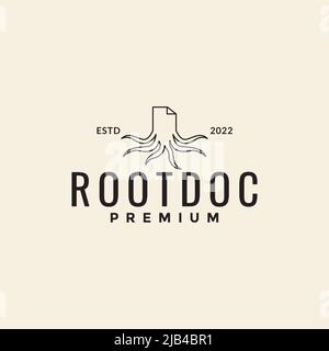 Linie Stamm Dokument Logo Design Vektor Grafik Symbol Illustration kreative Idee Stock Vektor