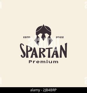 Vintage einfach spartanisch Helm Logo Design Vektor Grafik Symbol Illustration kreative Idee Stock Vektor