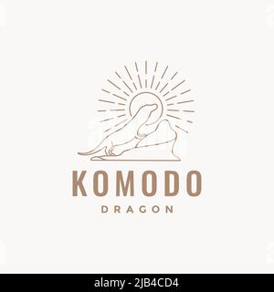 Linie Tier Tier Tier komodo Logo Design Vektor Grafik Symbol Illustration kreative Idee Stock Vektor