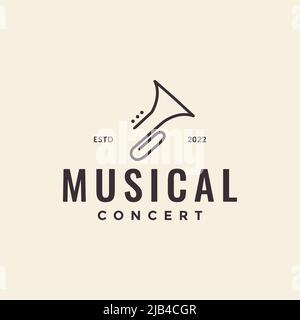 Linie einfach minimal saxofon Logo Design Vektor Grafik Symbol Illustration kreative Idee Stock Vektor