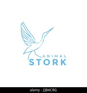 Minimalistisch schöne Vogel Storch Logo Design Vektor Grafik Symbol Illustration kreative Idee Stock Vektor