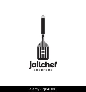 Jail Chef Logo Design Vektor Grafik Symbol Illustration kreative Idee Stock Vektor