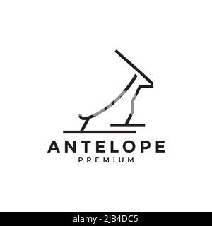 Minimale Linie Antilope modernes Logo Design Vektor Grafik Symbol Illustration kreative Idee Stock Vektor