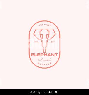 Kopf Linie Polygon Elefant Abzeichen Logo Design Vektor Grafik Symbol Illustration kreative Idee Stock Vektor