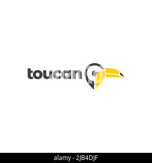 toucan geometrische Kopf bunt Logo Design Vektor Grafik Symbol Illustration kreative Idee Stock Vektor