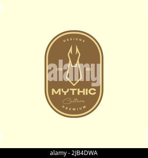 Kopf anubis ägypten Abzeichen Logo Design Vektor Grafik Symbol Illustration kreative Idee Stock Vektor