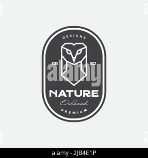 Polygonale Linie Eule Abzeichen Logo Design Vektor Grafik Symbol Illustration kreative Idee Stock Vektor