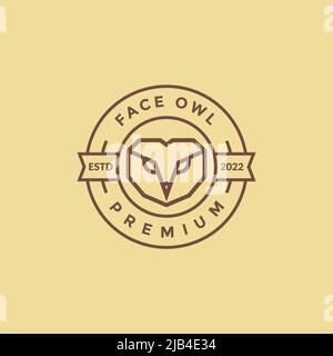 Polygonale Linie Eule einfaches Abzeichen Logo Design Vektor Grafik Symbol Illustration kreative Idee Stock Vektor