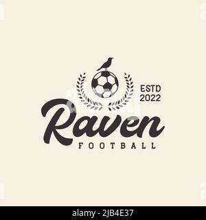 rabe Vogel mit Ball Abzeichen Logo Design Vektor Grafik Symbol Illustration kreative Idee Stock Vektor