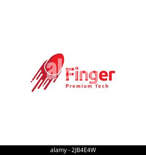 Schnelle Finger rot oder Lippenstift Logo Design Vektor Grafik Symbol Symbol Illustration kreative Idee Stock Vektor