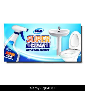 Badezimmer Reiniger Creative Promo Banner Vektor Stock Vektor
