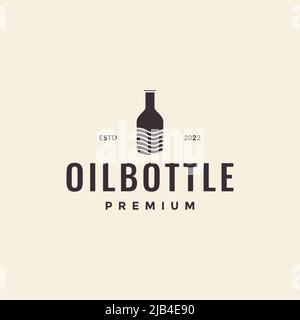 Einfache Flasche Öl Schönheit Hipster Logo Design Vektor Grafik Symbol Illustration kreative Idee Stock Vektor
