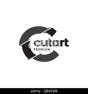 Buchstabe c für Schnitt minimal Logo Design Vektor Grafik Symbol Illustration kreative Idee Stock Vektor