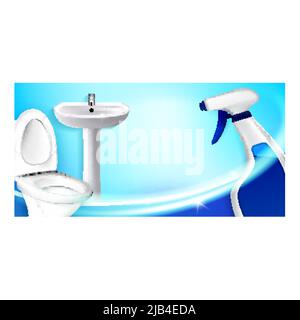Badezimmer Reiniger Creative Promo Banner Vektor Stock Vektor