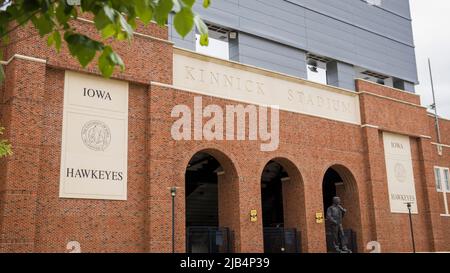 Iowa City, IA – 23. Mai 2022: College-Campus der University of Iowa Hawkeyes Stockfoto