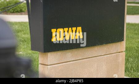 Iowa City, IA – 23. Mai 2022: College-Campus der University of Iowa Hawkeyes Stockfoto