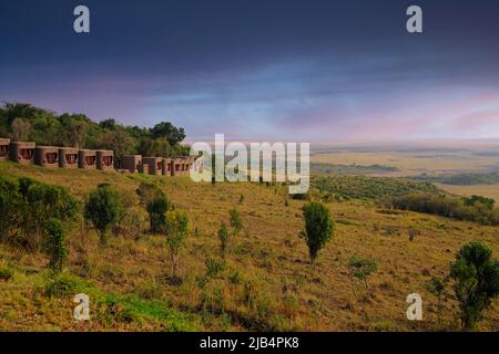 Mara Serena Safari Lodge mit Blick auf die Masai Mara, Kenia Stockfoto