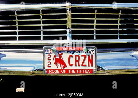 Kfz-Kennzeichen USA, Kennzeichen Wyoming, USA Stockfoto