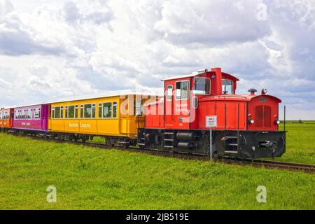 Inselbahn, Nordseeinsel Langeoog, Ostfriesland, Niedersachsen, Deutschland Stockfoto