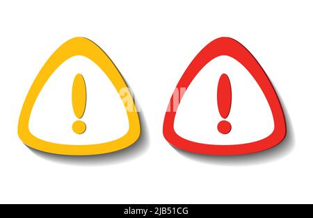 Ausrufezeichen-Symbol, Warnsymbol gefährlich auf weißem Transparent.Vektordarstellung Stock Vektor