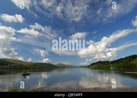 Bala Lake/Llyn Trgid im Snowdonia National Park, WALES, Großbritannien Stockfoto