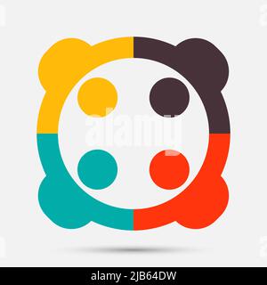 People Logo.Group Teamwork Symbol von vier Personen.Vektor-Illustrator Stock Vektor